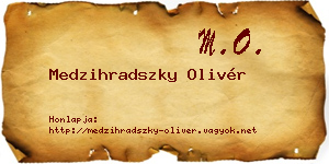 Medzihradszky Olivér névjegykártya